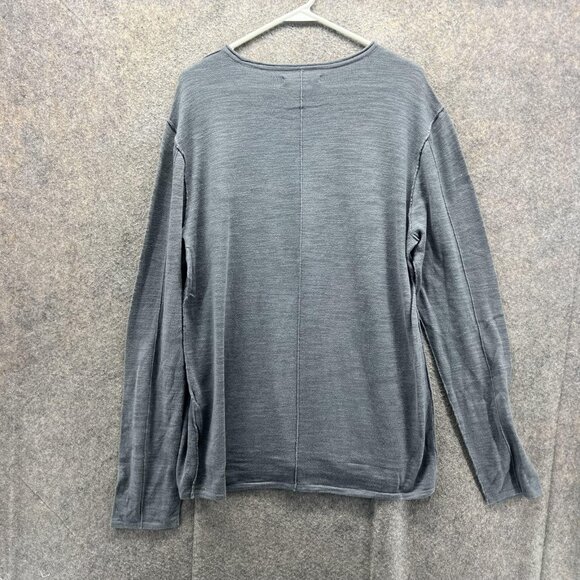 John Varvatos USA Sweater Mens Large Gray Cotton Linen Crewneck Knit Pullover - Picture 2 of 11
